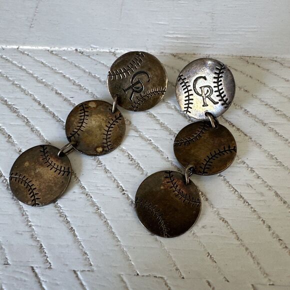 Colorado Rockies and Avalanche Vintage Earrings Custom Jewelry Lot Needs Repair - Picture 2 of 8